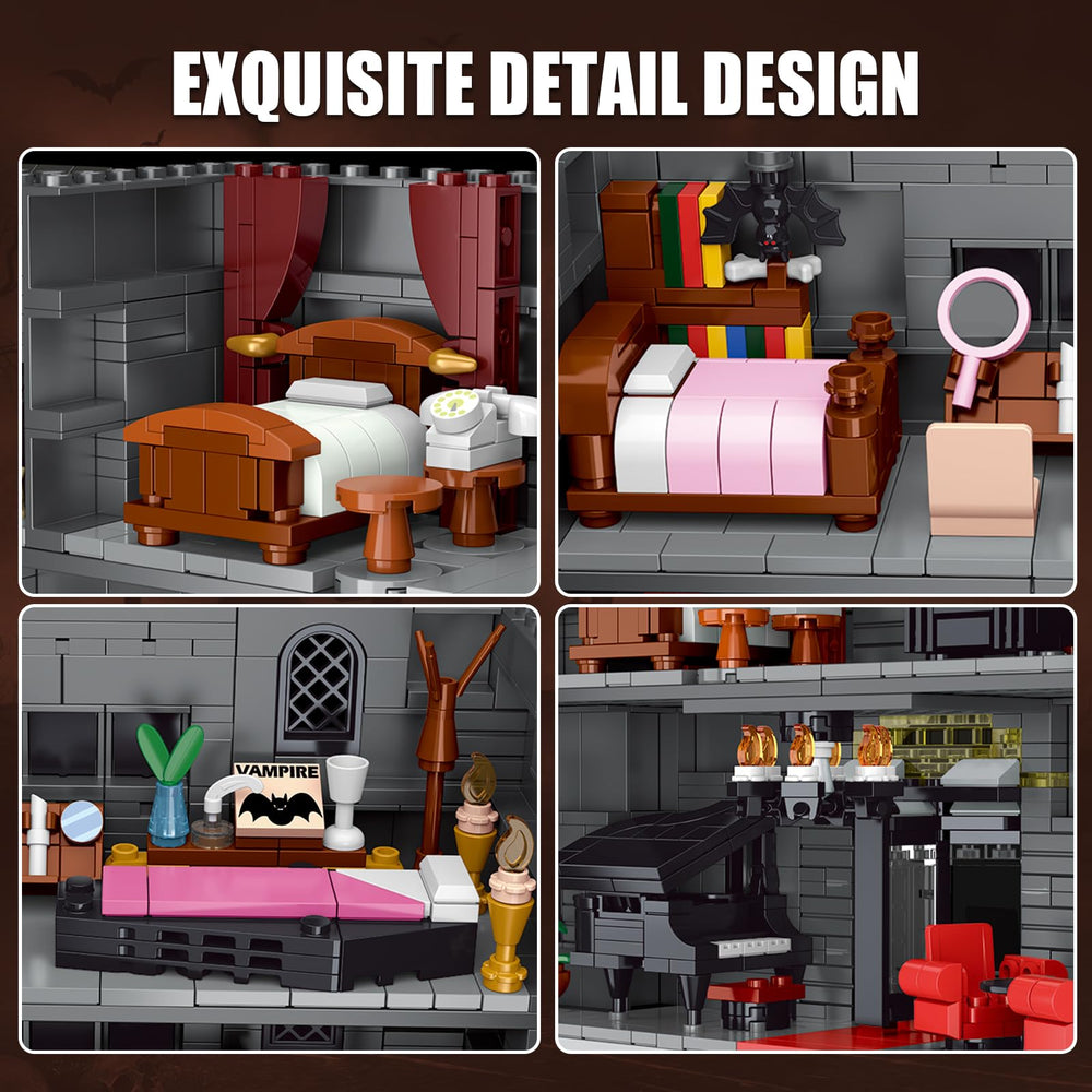 OQMI Haunted House bedroom one features cozy setup for storytelling moments.