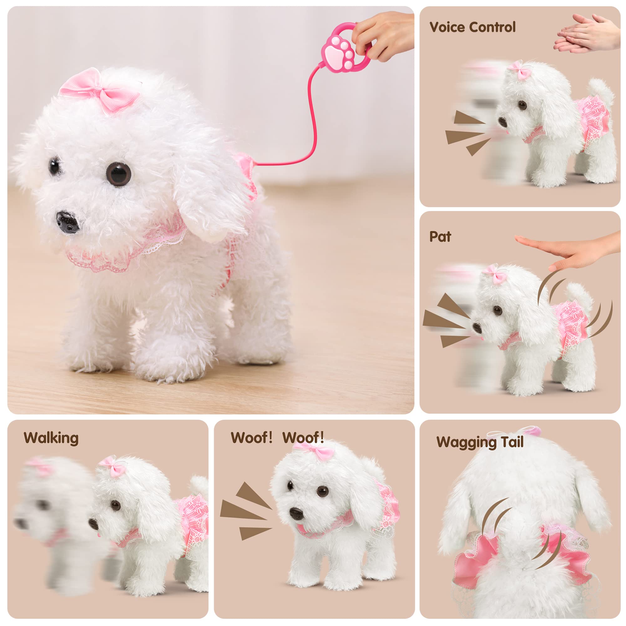 OR OR TU Interactive Plush Puppy with Clap Voice Control ideal for imaginative games