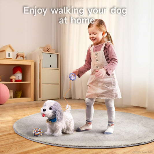 OR OR TU plush electronic pet dog shows lifelike movement and sounds.