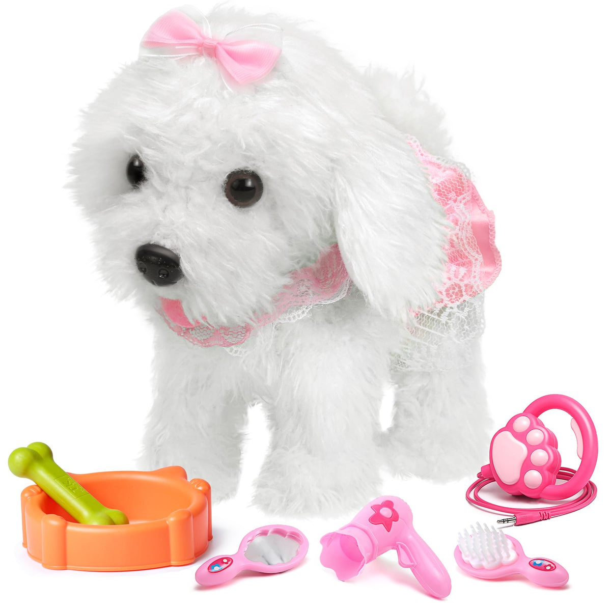 OR OR TU Walking Barking Toy Dog with Remote Leash showing lifelike motion for interactive play