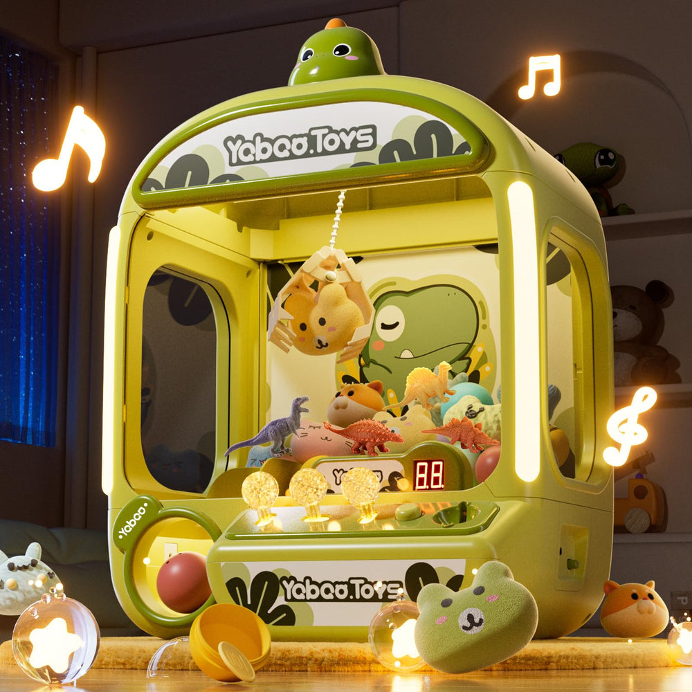 Orange Ocean claw machine kids arcade with prizes inside and bright lights