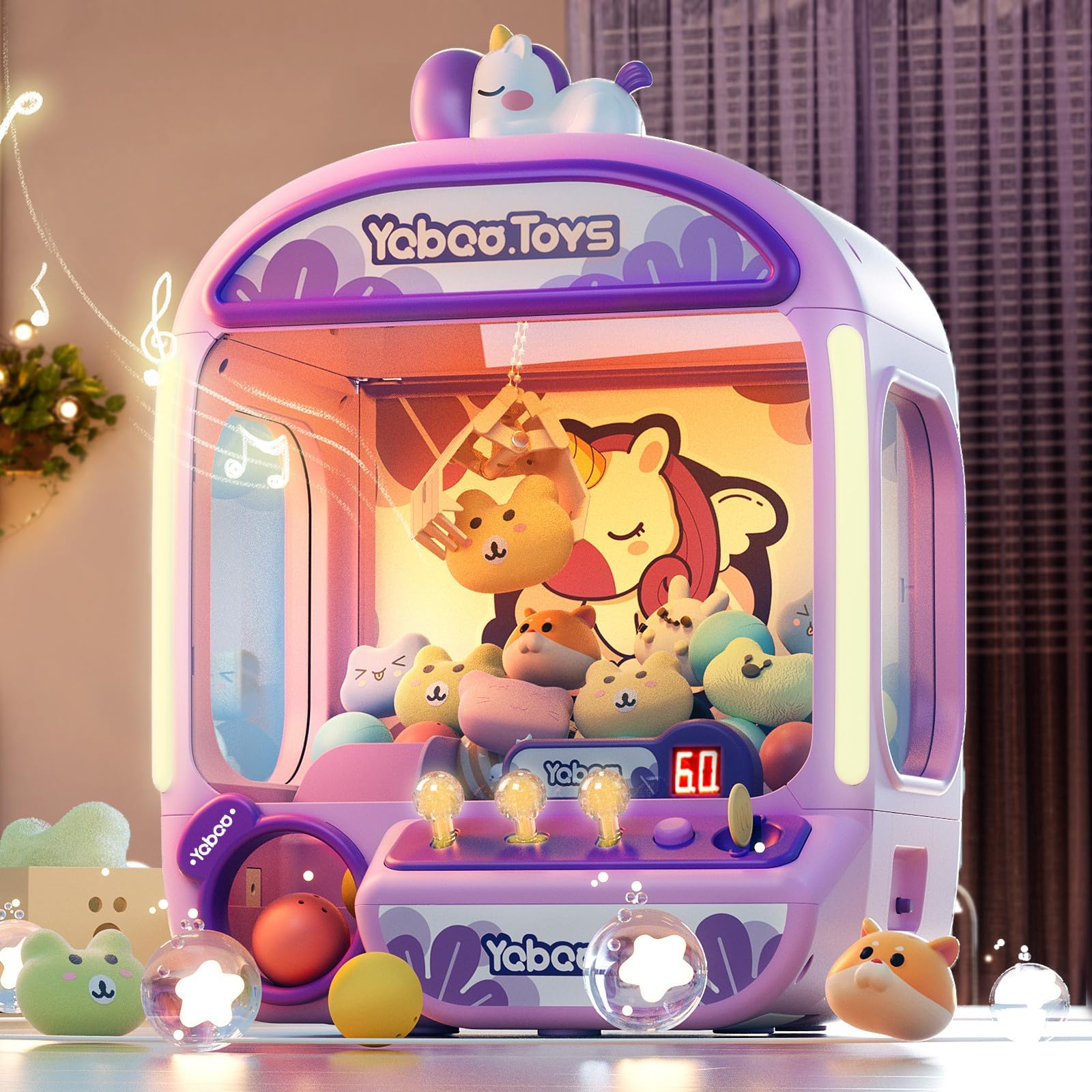 ORANGE OCEAN large claw machine front view ready for kids' playtime