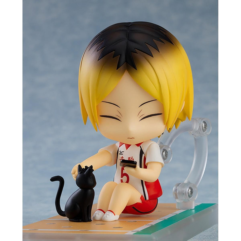 Orange Rouge Nendoroid Kenma Kozume with base stand for stable display.