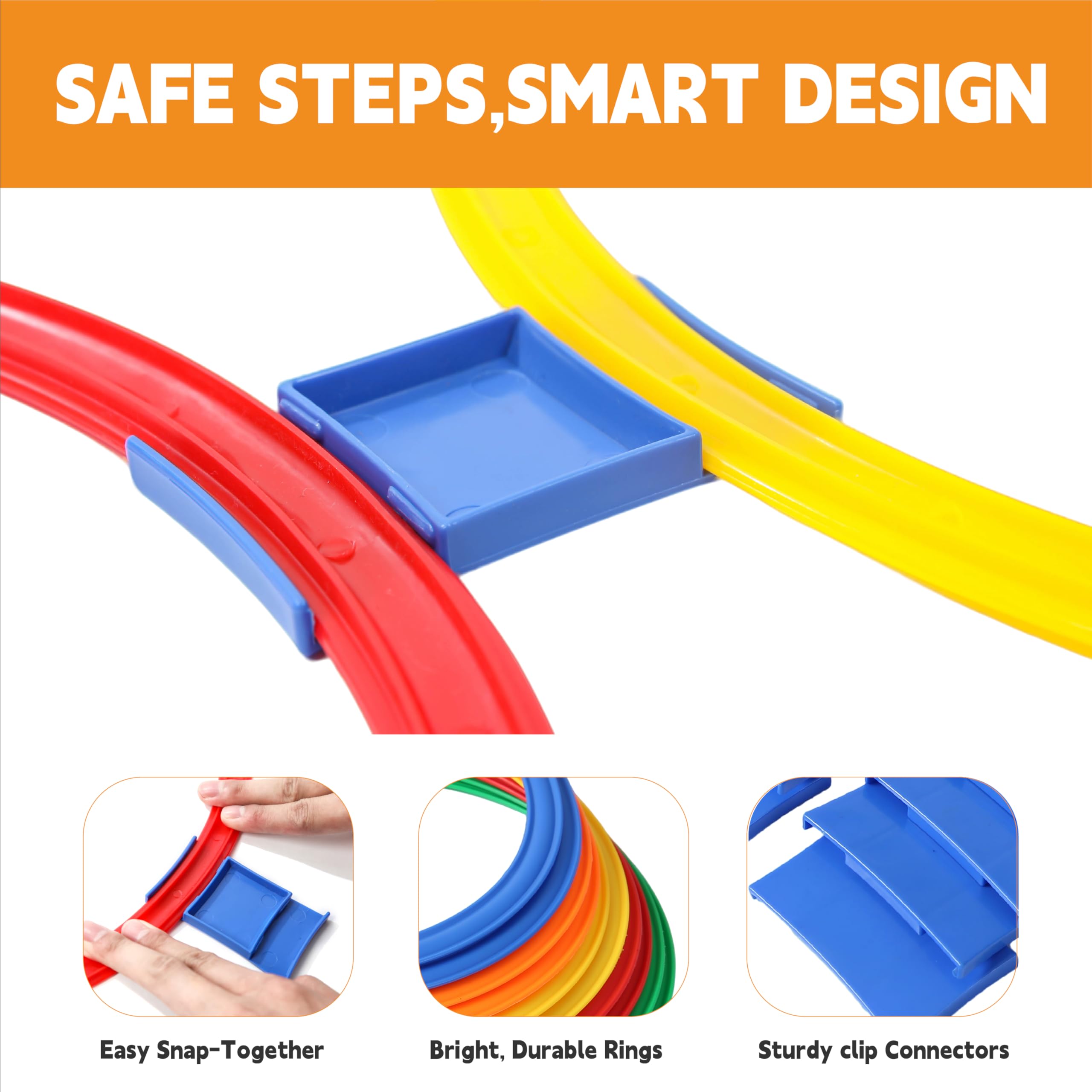 Oranmew Hopscotch Connectors 30-piece set enables flexible obstacle configurations and quick setup.