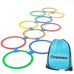 Oranmew hopscotch rings 11-inch for safe indoor or outdoor play, supporting balance.