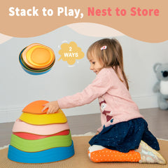 Oranmew Stepping Stones in a playroom setup promoting imaginative obstacle courses.