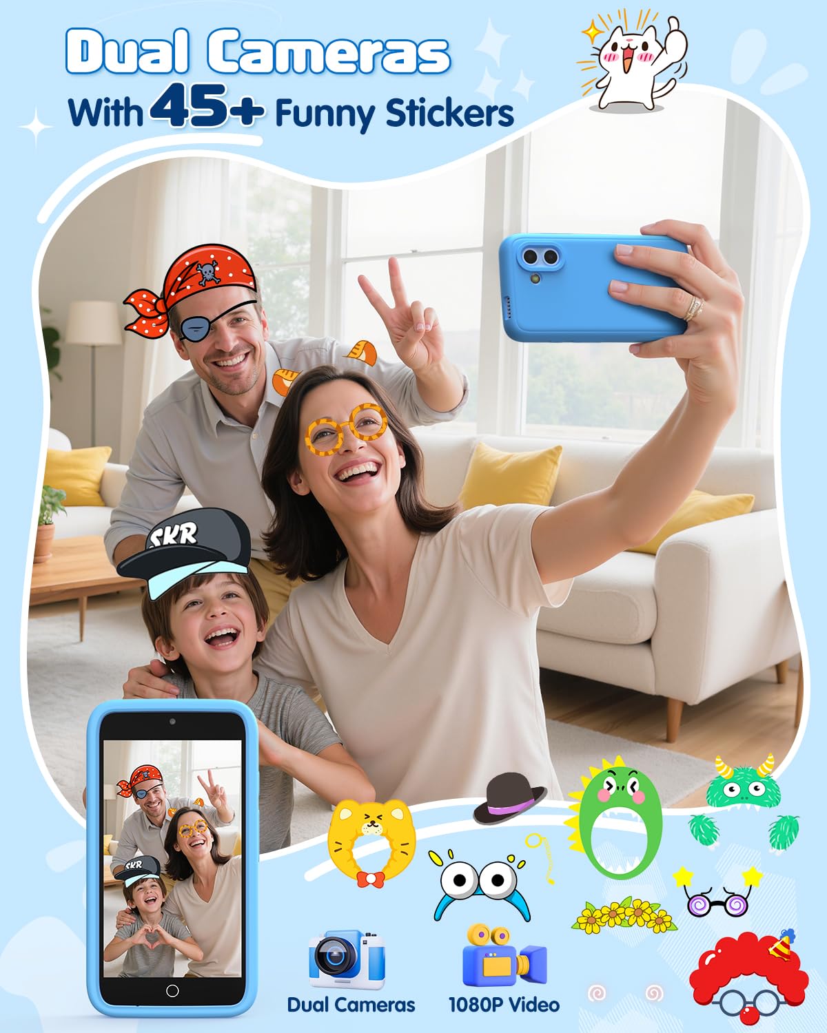 Orantronx Kids Smart Phone 8GB storage keeps photos and drawings organized