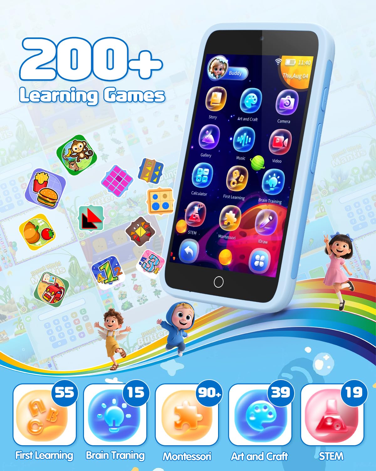 Orantronx Kids Smart Phone rear camera for photo moments