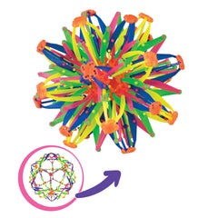 The Orb Factory Expand-A-Ball used during travel for on-the-go play and focus