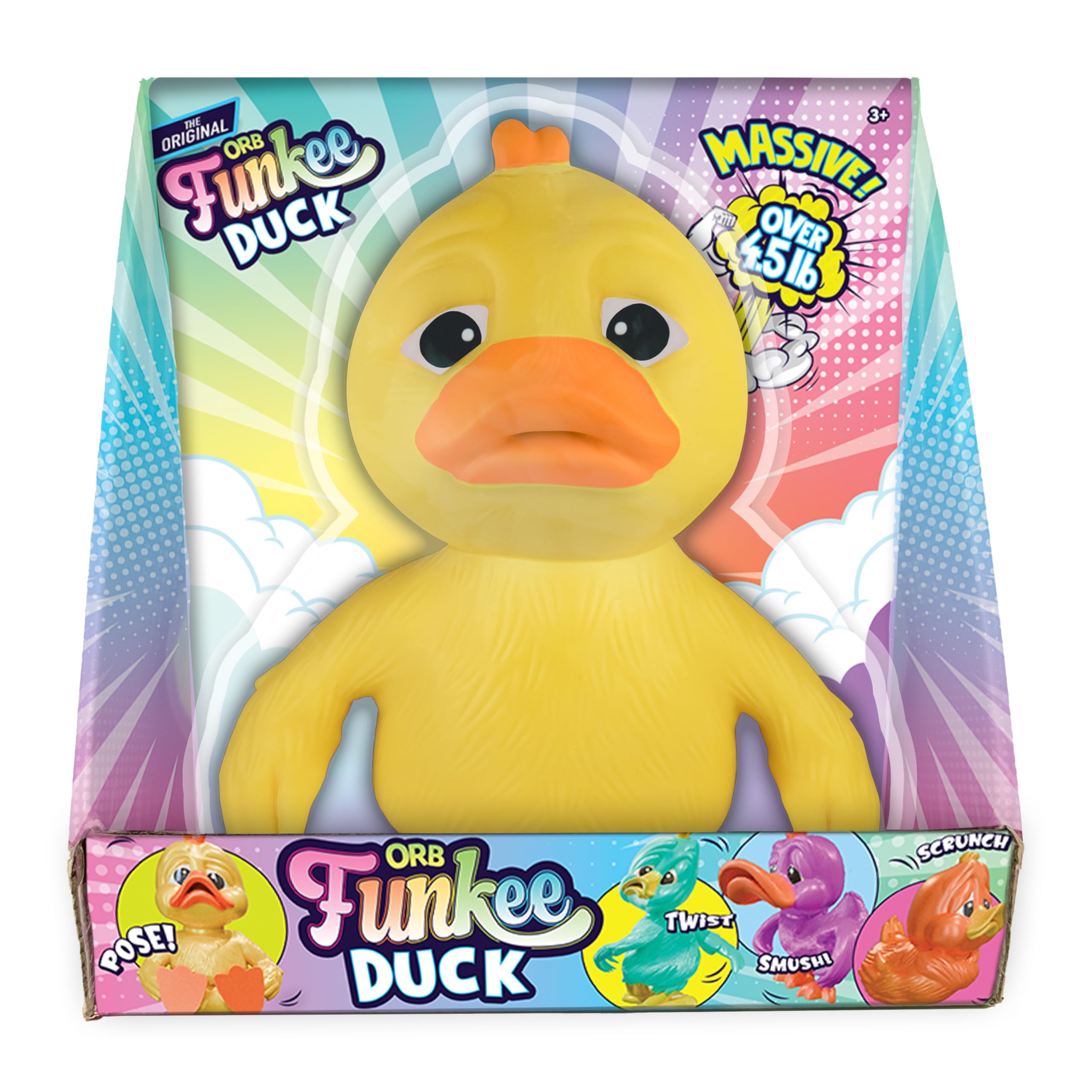 Orb Funkee Duck poseable toy offers imaginative play and fidget relief.