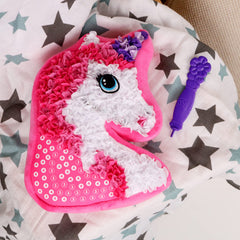 Orb PlushCraft finished unicorn pillow, a soft cozy companion for kids.