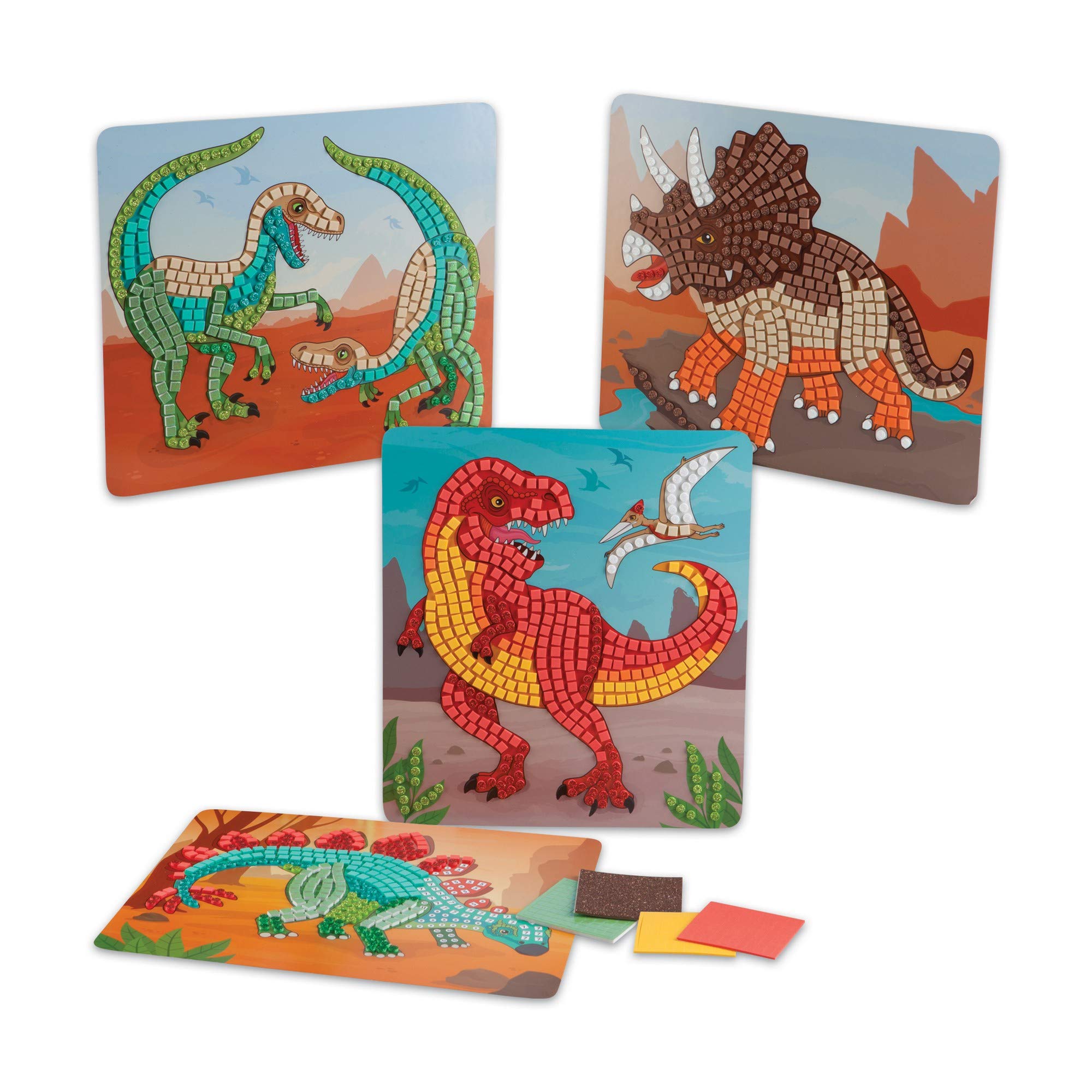ORB Sticky Mosaics Dinosaurs four designs ready for completion and display
