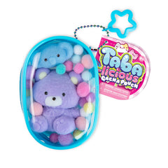 The Orb Factory Tabalicious purple bear with flocking offers comforting squish.