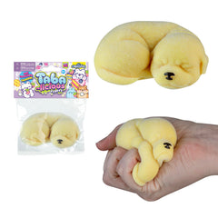 Orb Tabalicious Fluffs Yellow Dog with flocked surface for fuzzy tactile sensation.