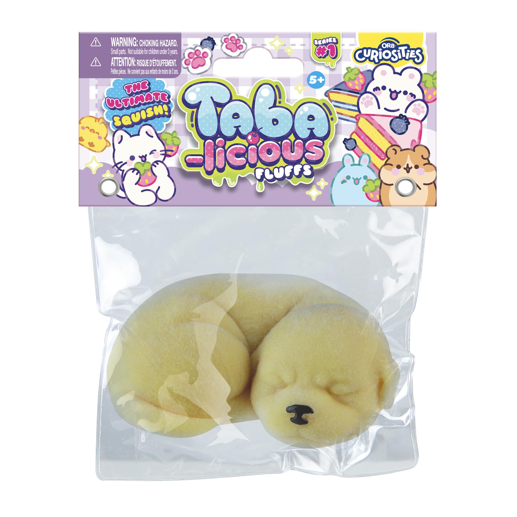 Orb Tabalicious Fluffs Yellow Dog in gift-ready packaging for stocking stuffers.