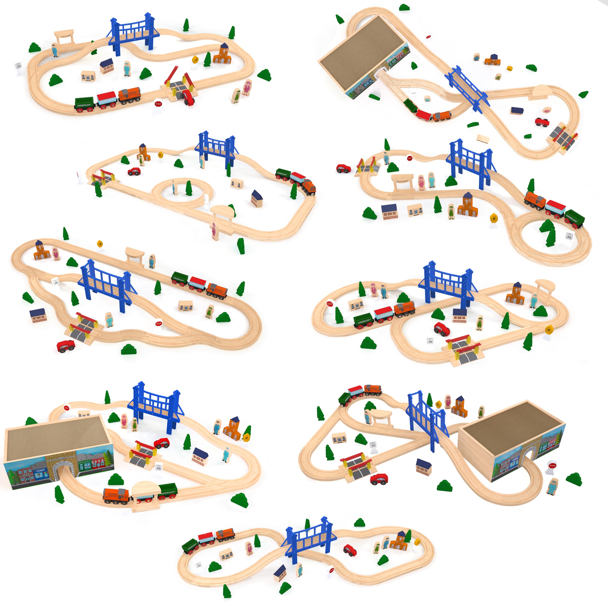 Orbrium Train Station and Crossings layout helps kids explore sequencing.