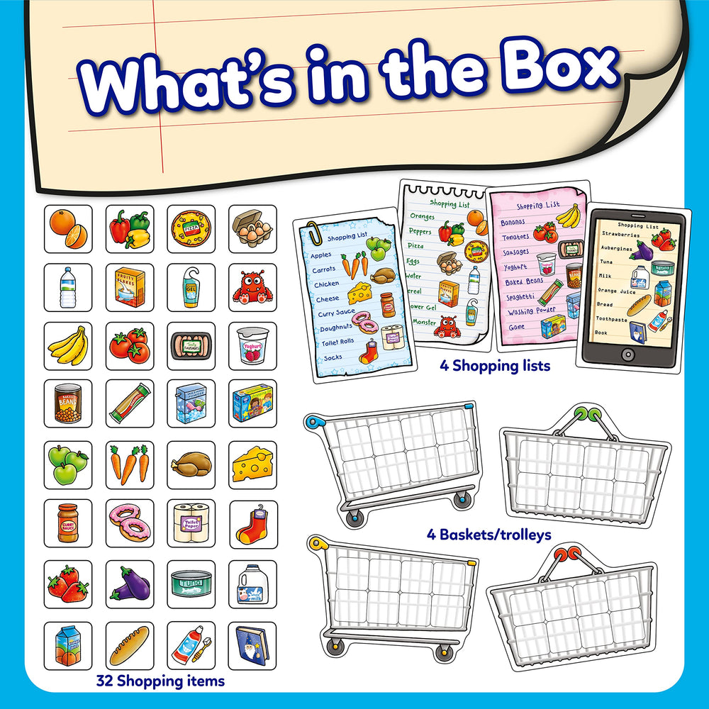 Orchard Toys Shopping List groceries illustrations capture everyday items for learning.