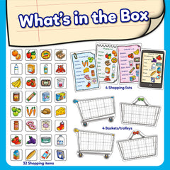 Orchard Toys Shopping List groceries illustrations capture everyday items for learning.