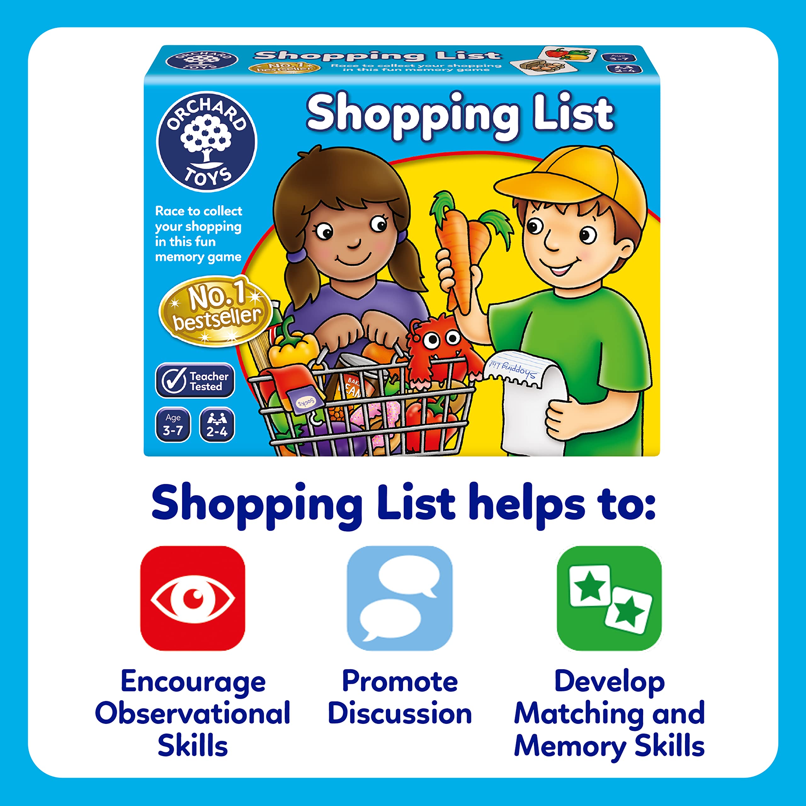 Orchard Toys Shopping List wipe-clean surface for quick cleanup after play.