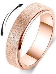 OreilleStar Anxiety Ring front view shows rose gold tone and 6mm width for daily wear