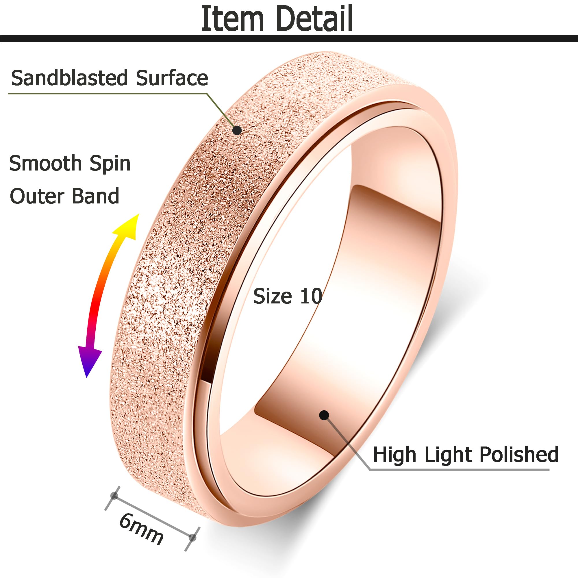 OreilleStar Anxiety Ring spin action captured as you rotate with thumb during work or study
