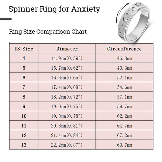 OreilleStar spinner ring spins smoothly for discreet anxiety relief at work.