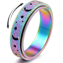 OreilleStar anxiety ring spinner on finger for discreet focus.