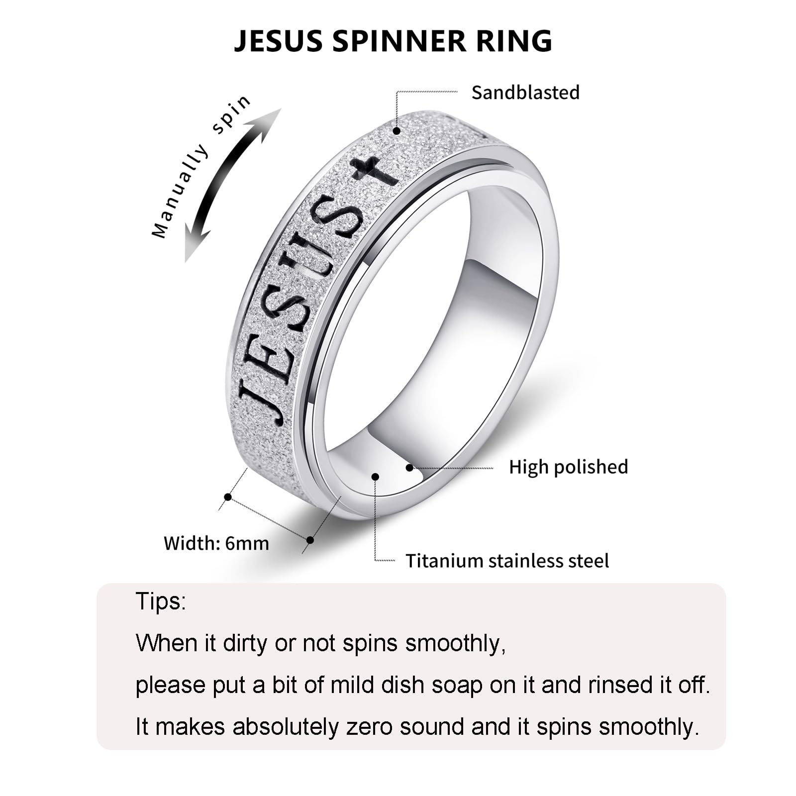 OreilleStar Jesus cross detail in silver adds stylish focus for everyday wear