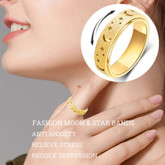 OreilleStar moon and star design ring for focused fidget use.