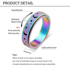 Spinner action of OreilleStar ring in motion for calm fidgeting