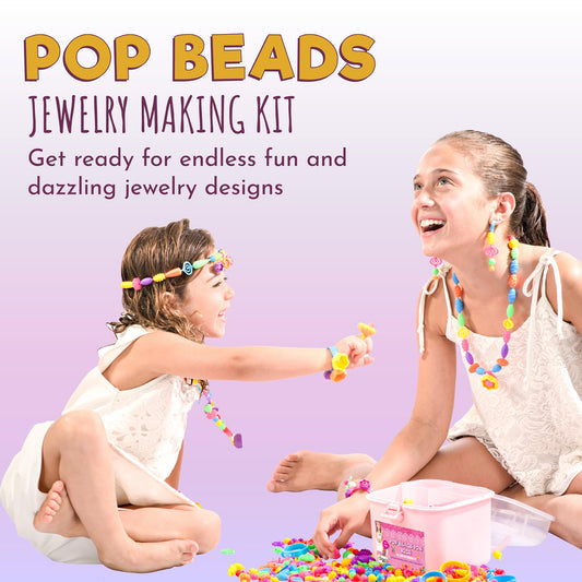 Orian Pop Beads bracelet assembly shows kid-friendly snap beads