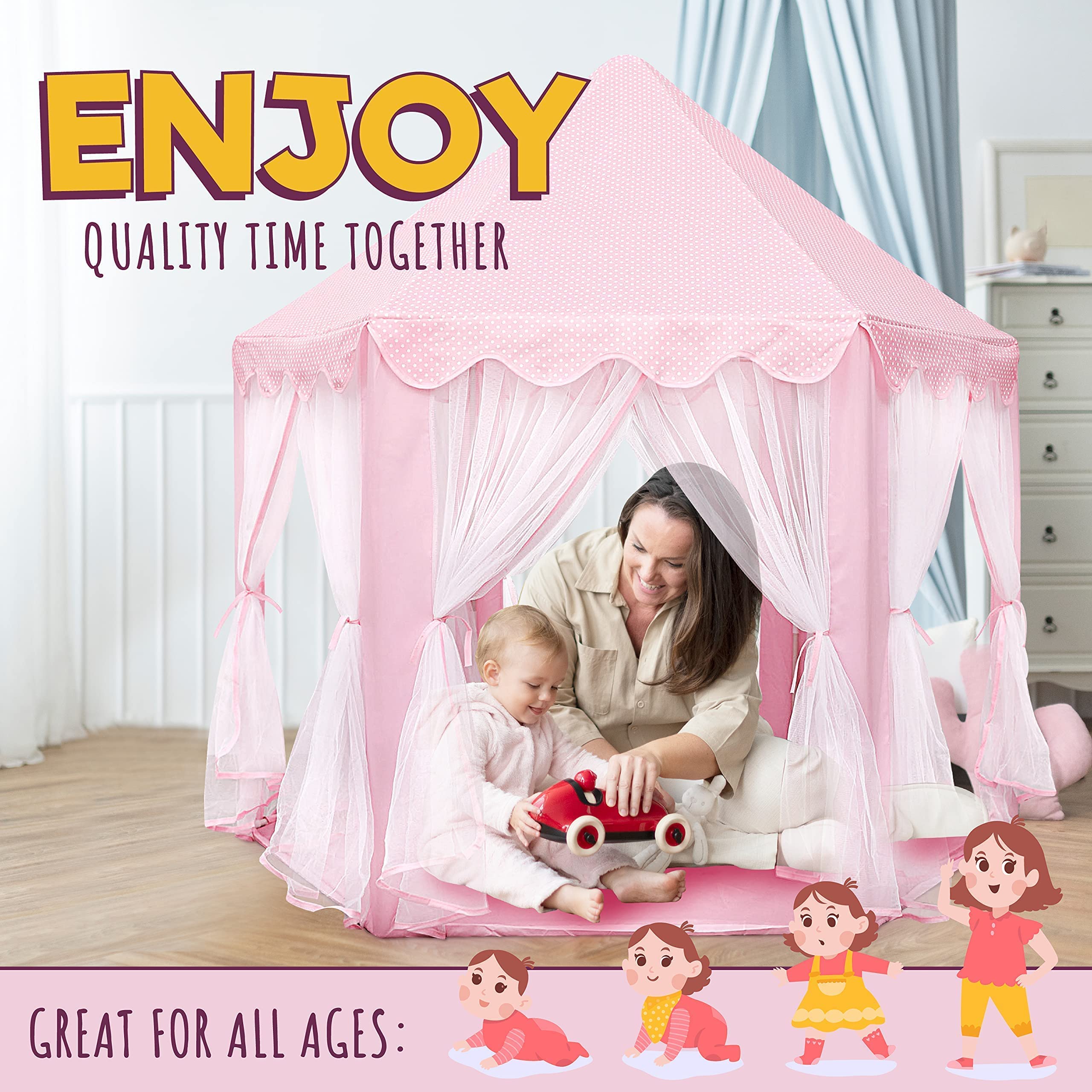 Orian pop-up setup for quick assembly and instant play moments