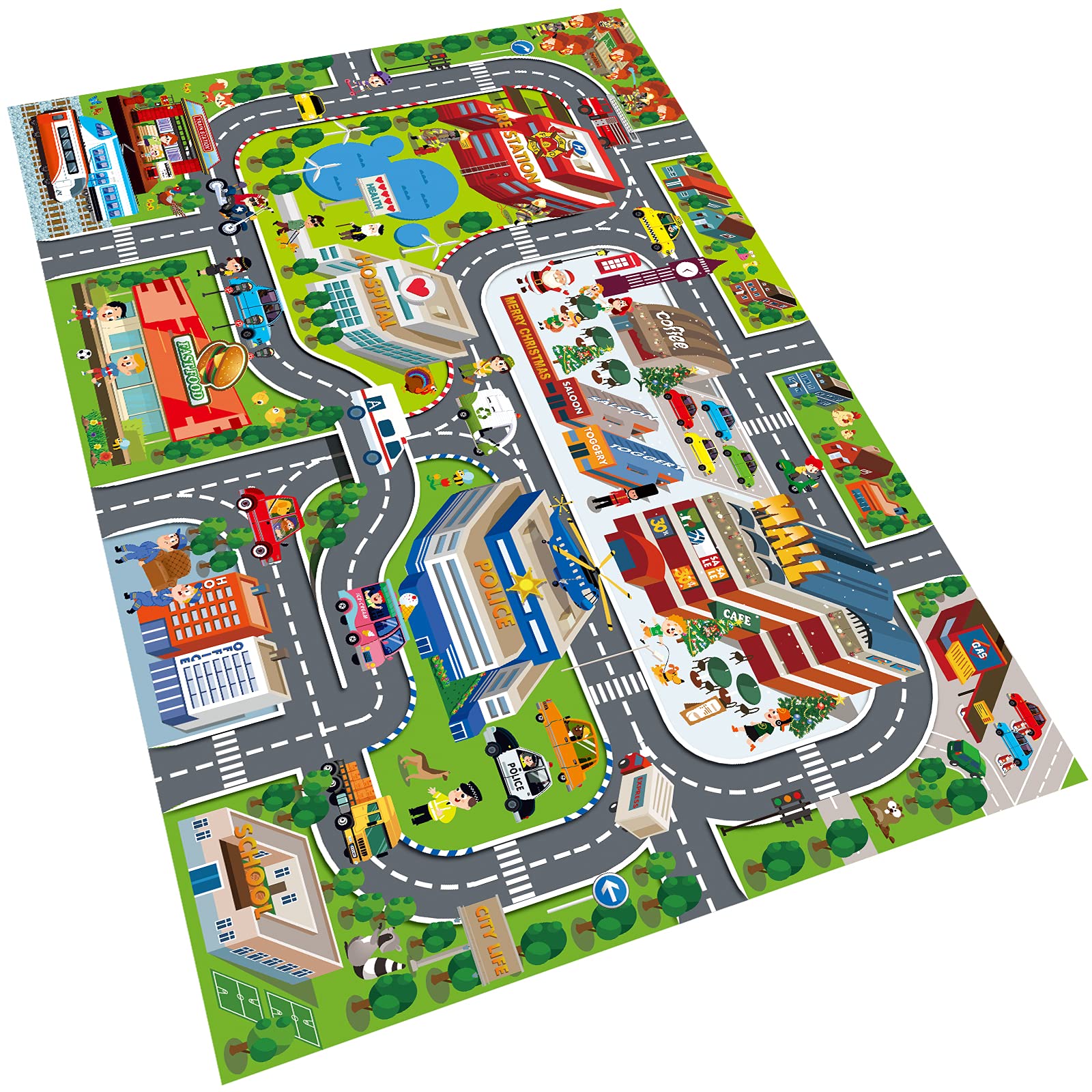 Oriate Kid Dream Mat Modern City: vibrant streets for imaginative city play and role-play scenarios
