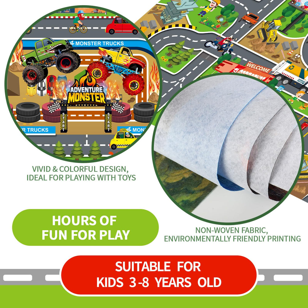 Oriate Modern City Pattern supports pretend play with roads and buildings.