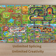 Oriate Kids Dream Mat Racetrack layout encourages pretend racing fun.