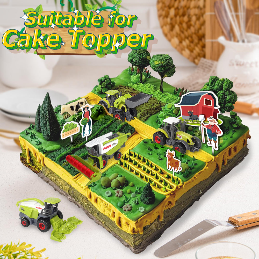 Oriate Kids Farm Toys combine harvester image with interchangeable harvesting shovel and plow roller