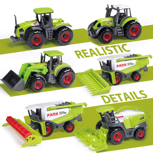 Oriate Kids Farm Toys diecast tractor image with free-rolling wheels for durable hands-on play