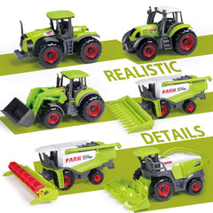 Oriate Kids Farm Toys diecast tractor image with free-rolling wheels for durable hands-on play