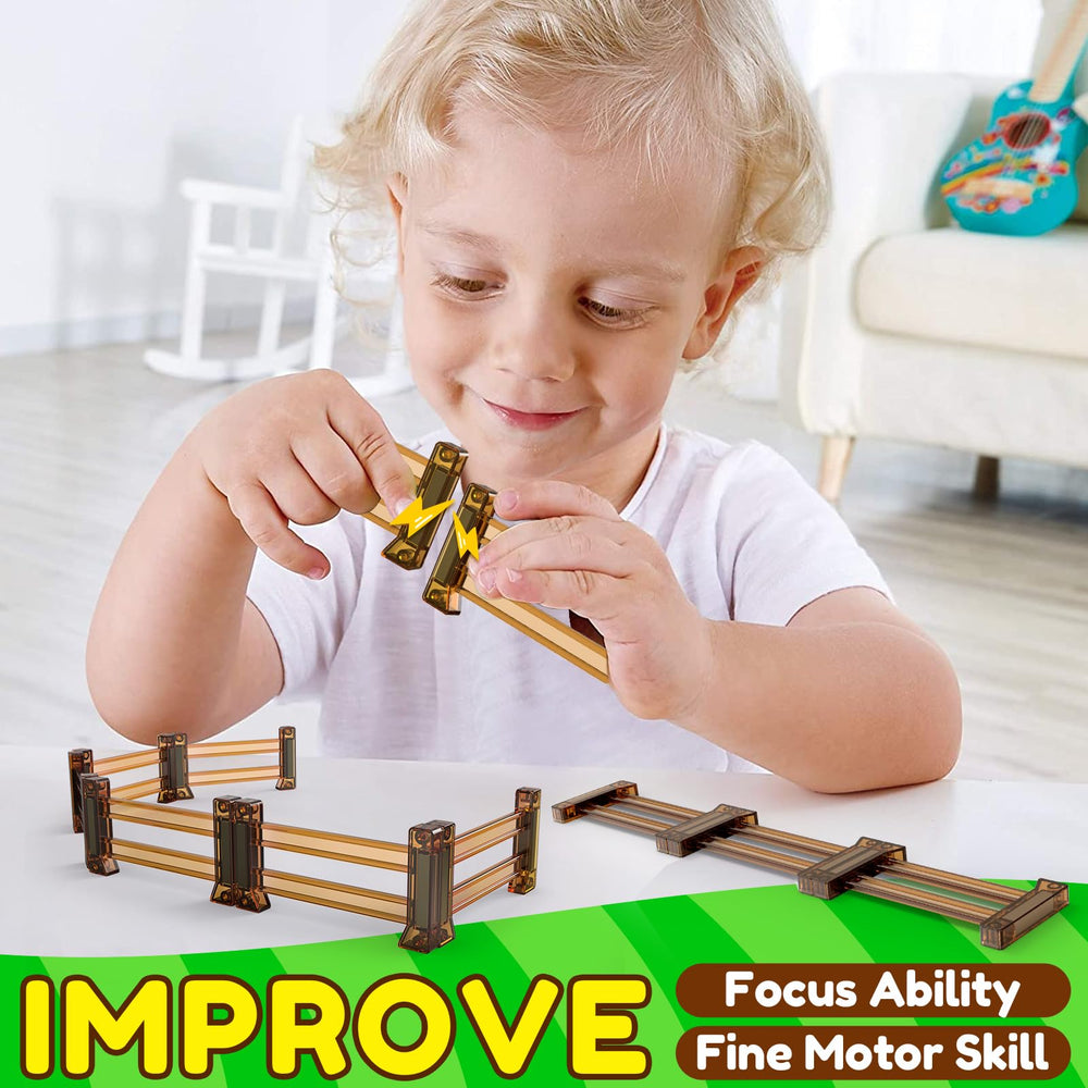 Oriate Open-ended play magnets encourage fine motor skills during solo construction.