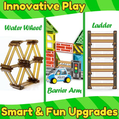 Oriate Solo or group play with fences supports cooperative imagination and construction.