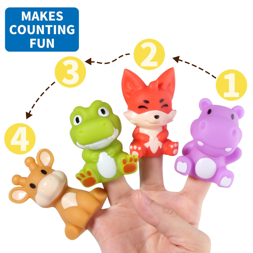 Oriate Zoo Animals finger puppets also serve as pool toys after swimming