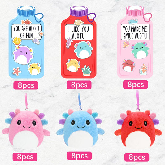 ORIENTAL CHERRY axolotl plush keychain design B, vibrant classroom prize appeal