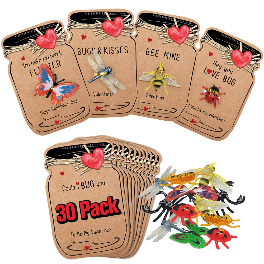 Oriental Cherry Love Bug cards set of 30 with six bug designs for class exchanges