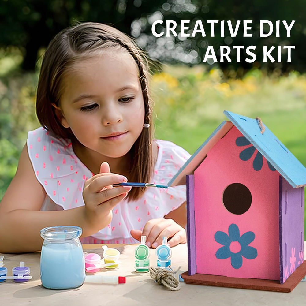 ORIENTAL CHERRY paint-set lets kids personalize birdhouses with vibrant colors