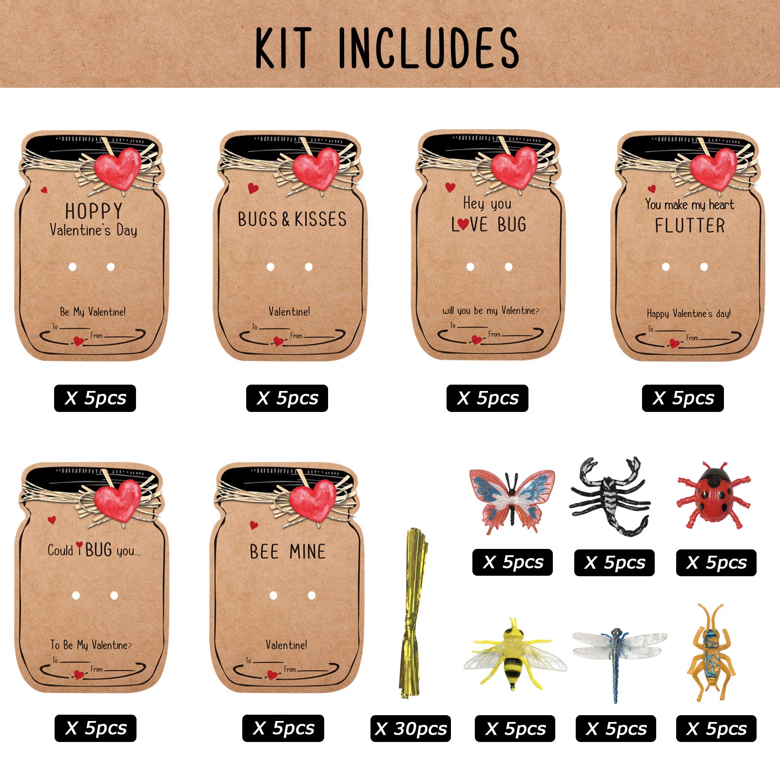Oriental Cherry six bug designs toys add a tactile surprise to Valentine cards