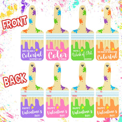 ORIENTAL CHERRY valentines cards with leaf design and kid-friendly watercolor supplies for parties.