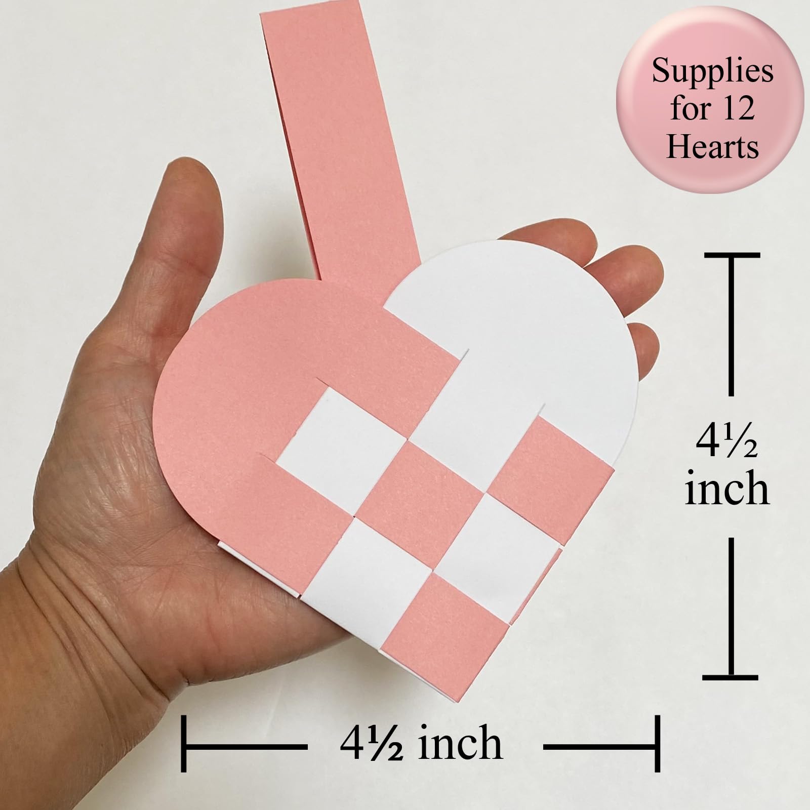Origami Joy pink and white panels for quick heart basket crafting