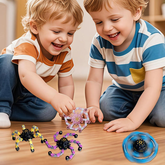 Original Ecology fingertip gyroscope close-up showing high speed rotation for focus
