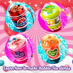 Original Stationery Bubble Tea Slime Kit container shows portable jars for on-the-go crafting.