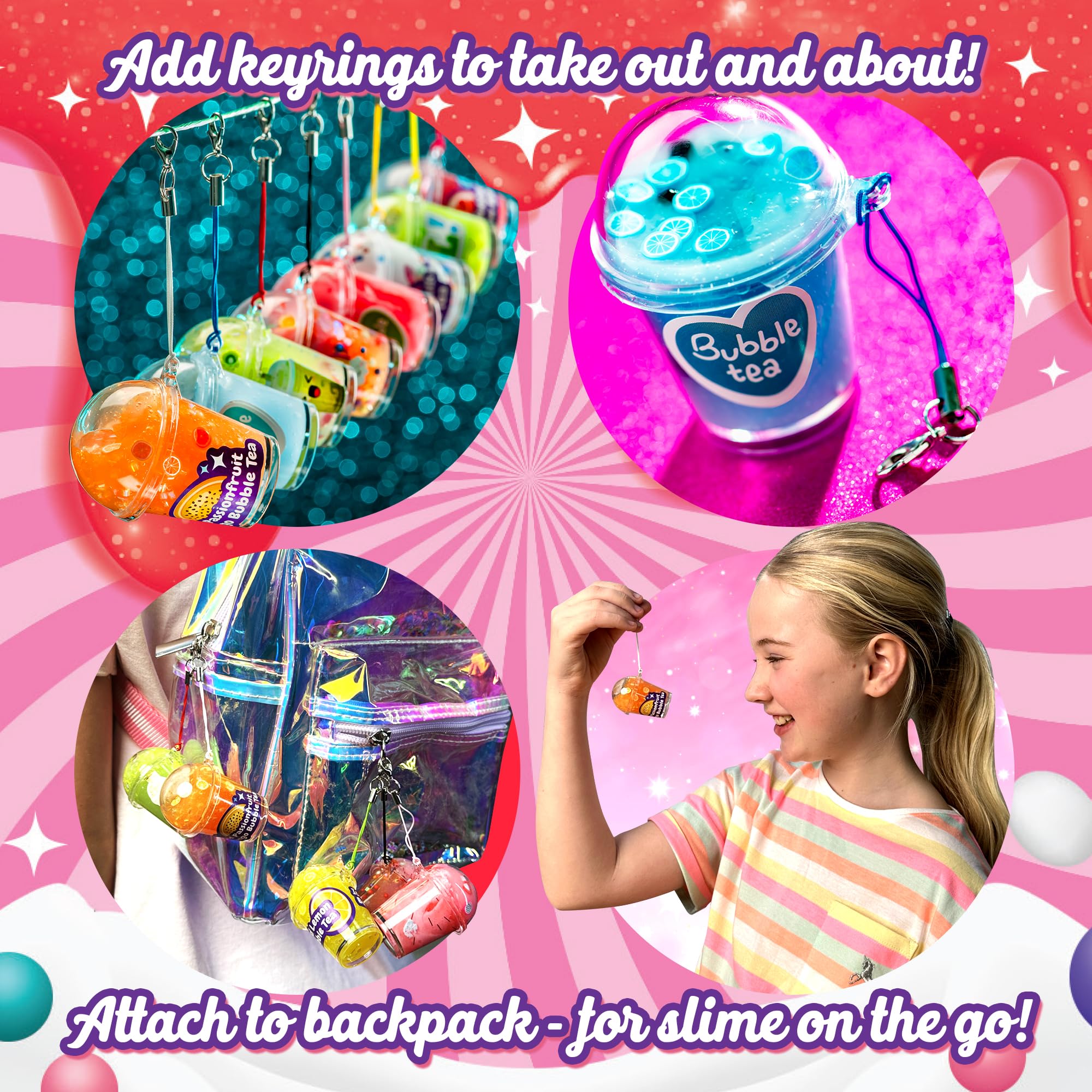 Original Stationery Bubble Tea Slime Kit tea shop backdrop creates immersive themed scenes.